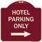 Signmission Hotel Parking With Right Arrow Heavy-Gauge Aluminum Architectural Sign, 18" x 18", BU-1818-23900 A-DES-BU-1818-23900 - alternate 1